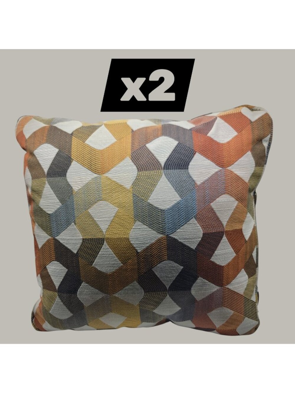 La-Z-Boy Pair of Geometric Couch Harvest Fall Pillows 16"x17" New Never Used